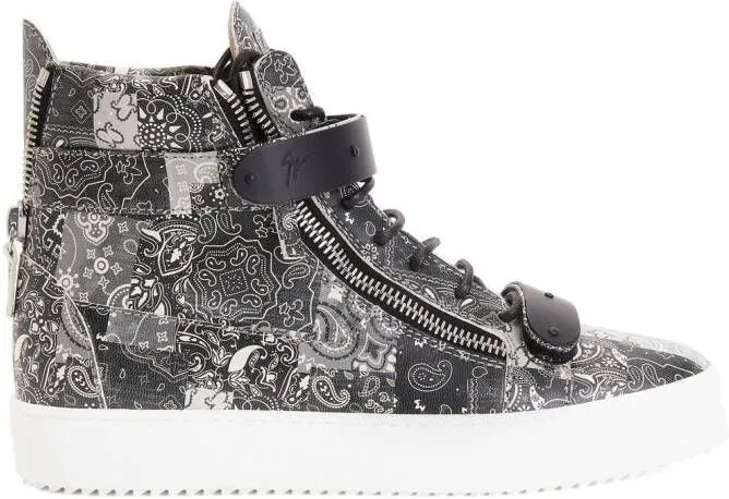 Giuseppe Zanotti paisley-print high-top sneakers Black