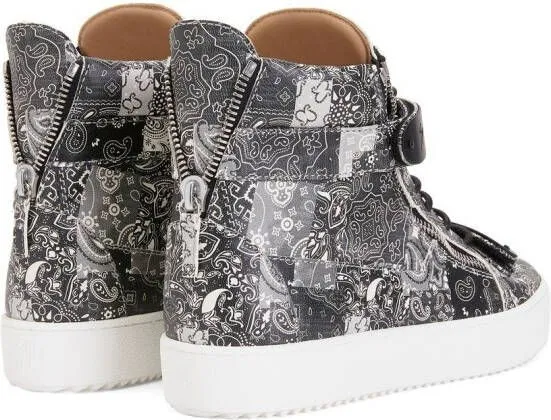 Giuseppe Zanotti paisley-print high-top sneakers Black