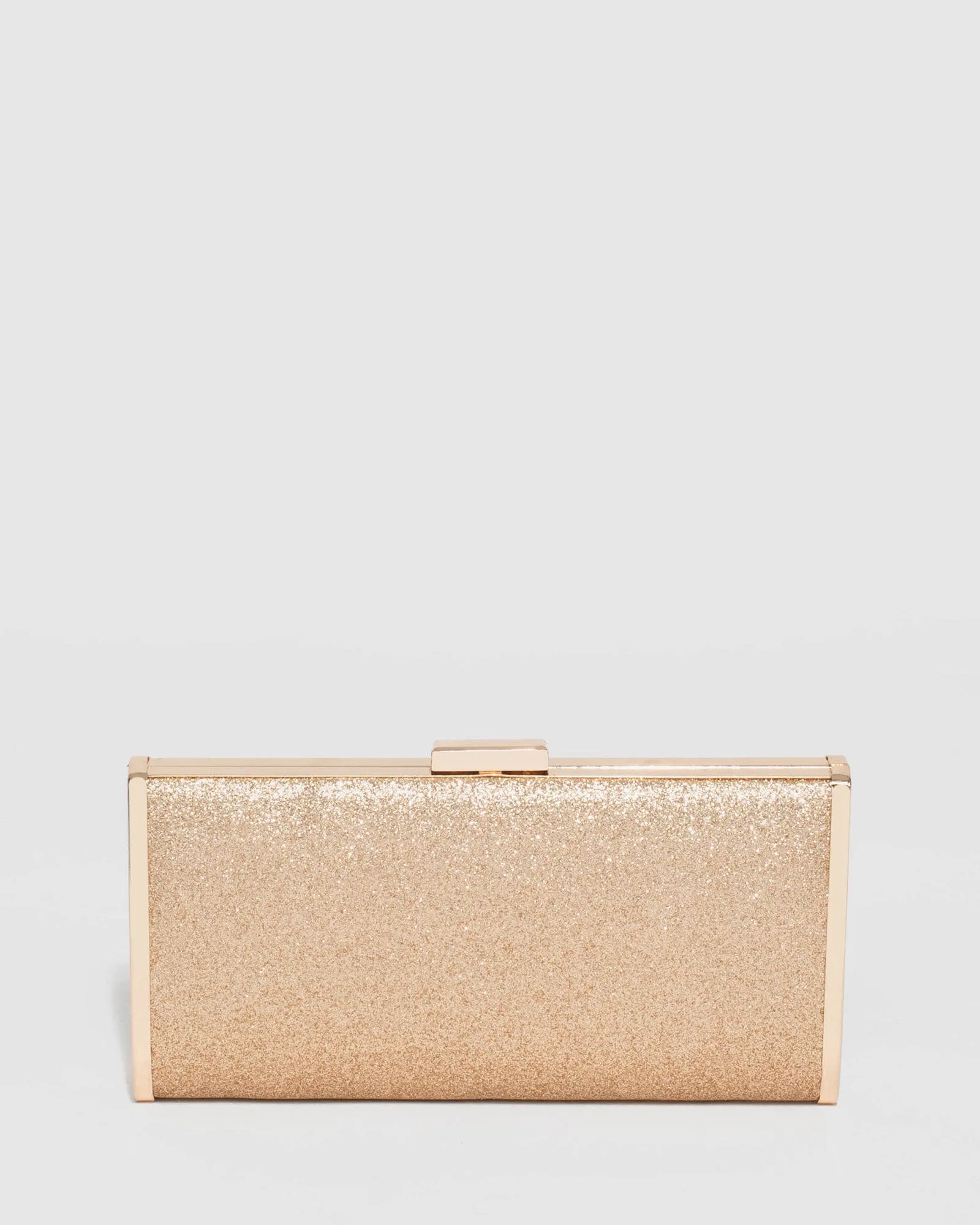 Gold Anela Hardcase Clutch Bag