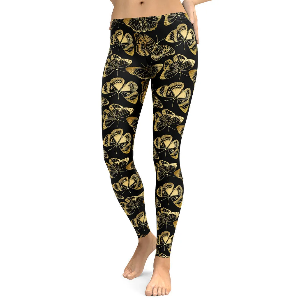 Gold Butterfly Leggings