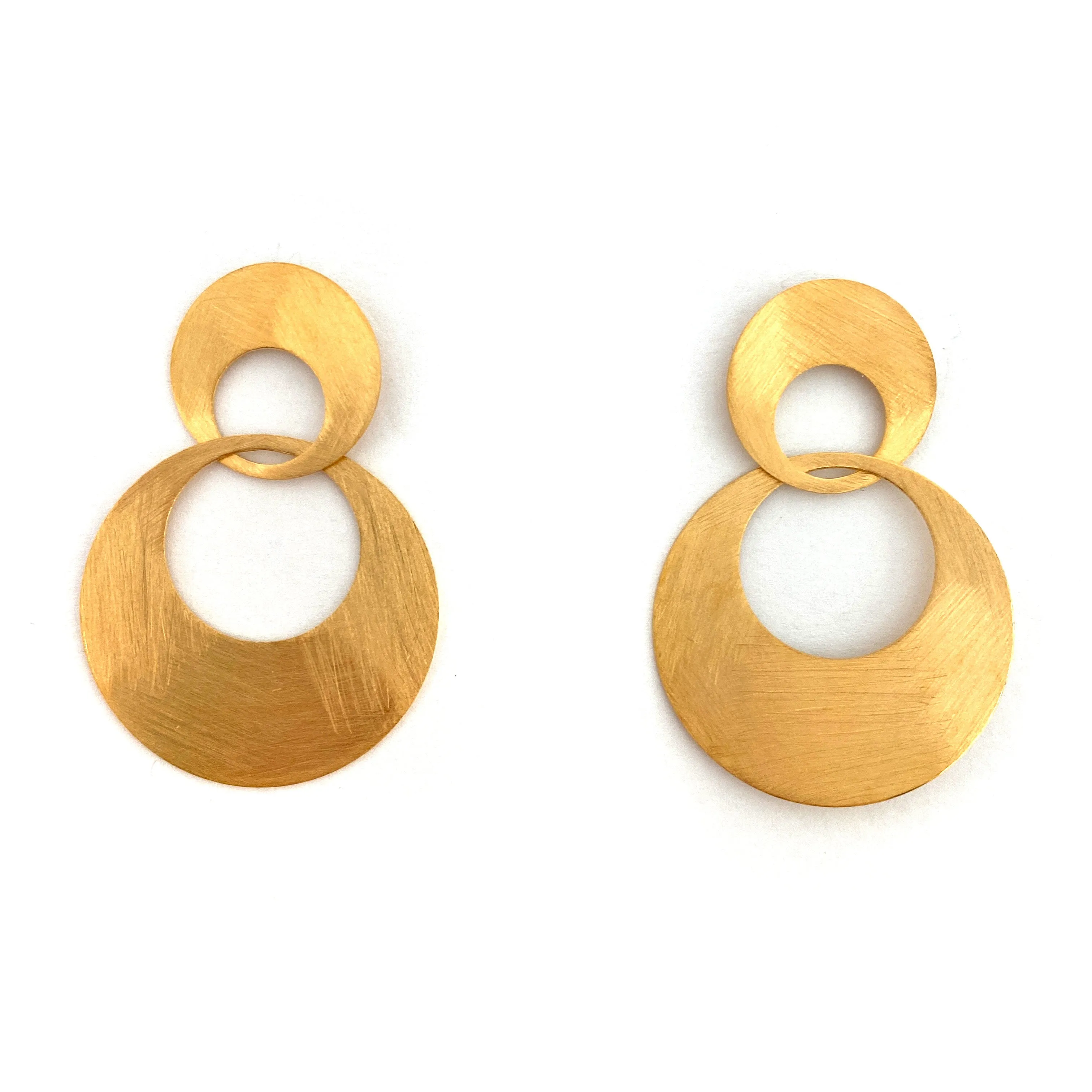 Gold Interlocking Circle Earrings - Large