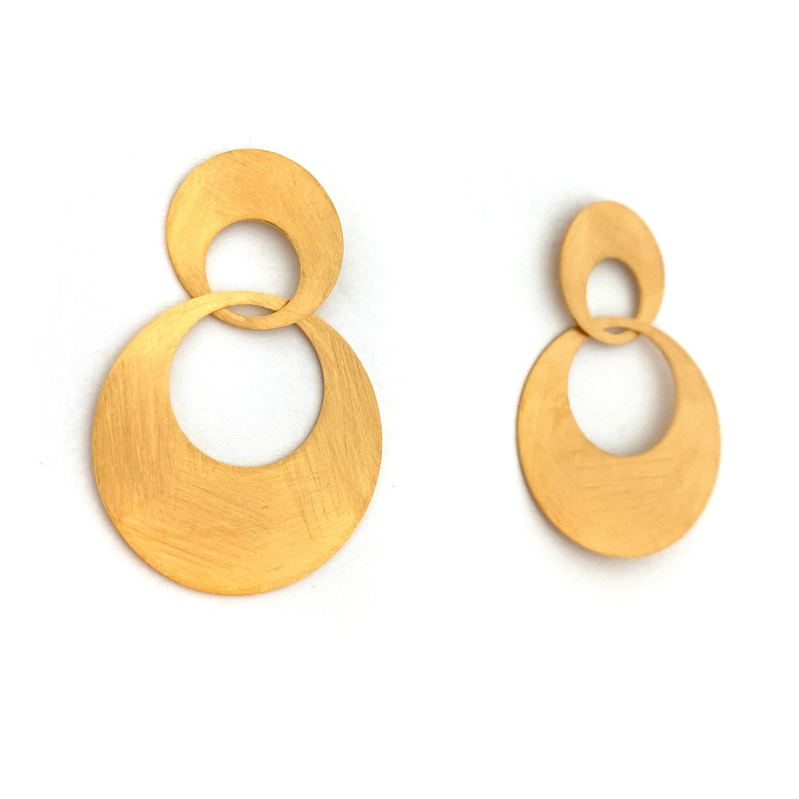 Gold Interlocking Circle Earrings - Large