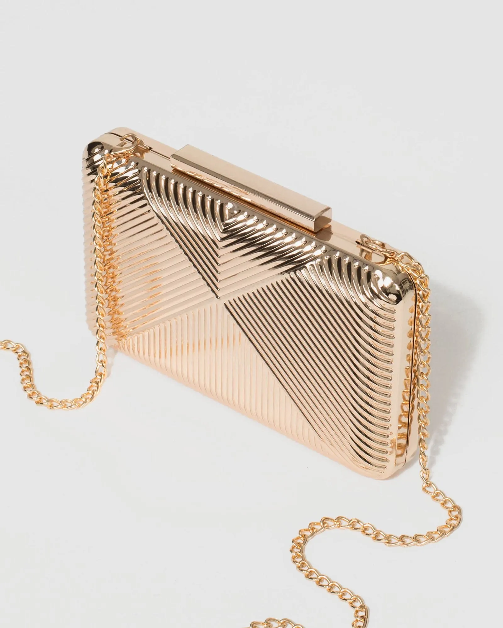 Gold Lexi Hardcase Clutch Bag