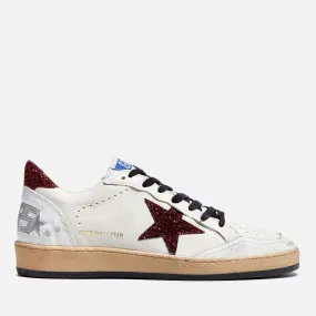 Golden Goose Ball Star Distressed Glittered Leather Trainers - UK 4 | Coggles