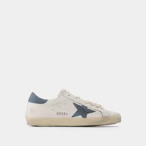 Golden Goose Deluxe Brand  Super Star Sneakers in White and Green Leather