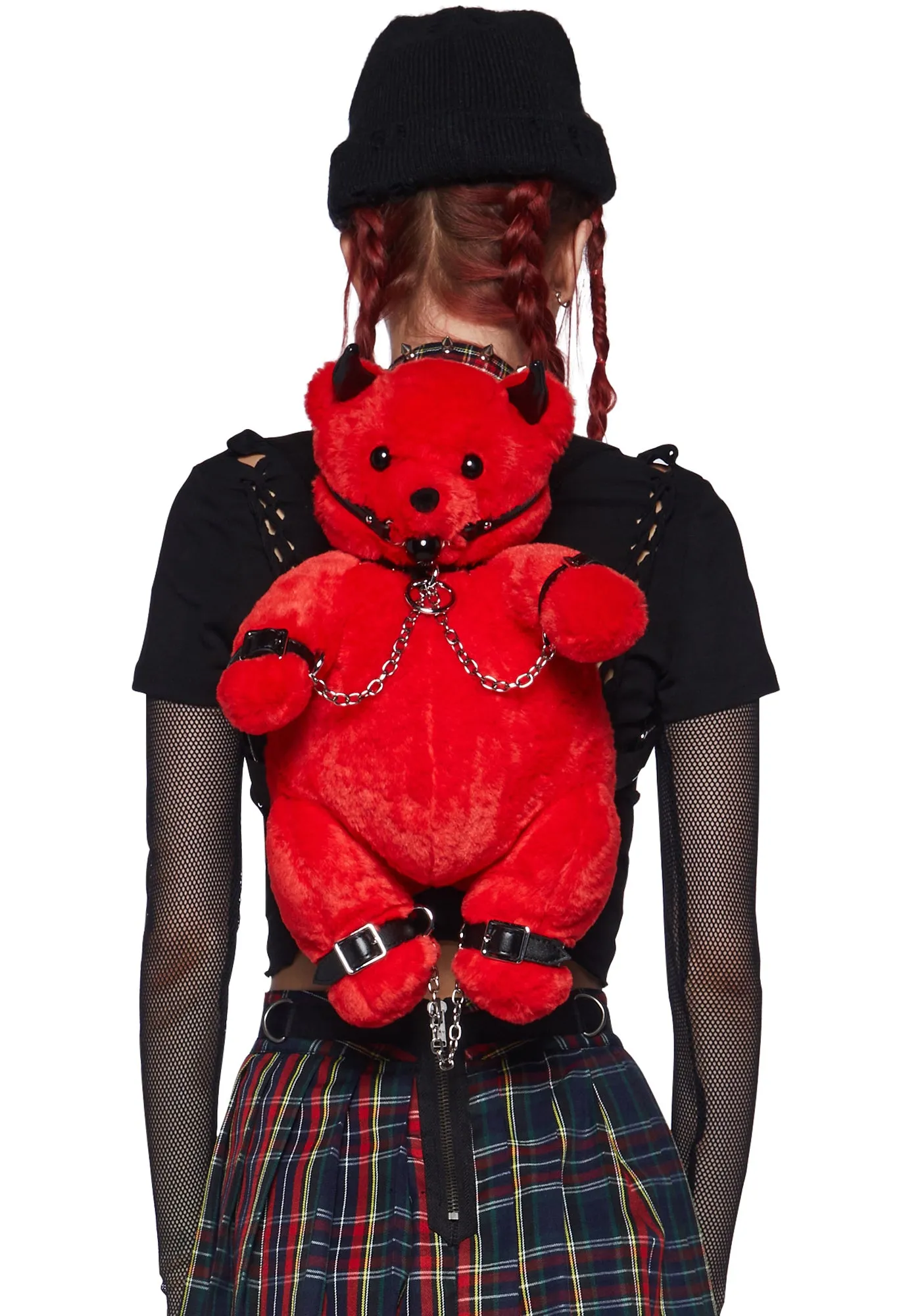 Good To Be Bad Teddy Backpack - Red-