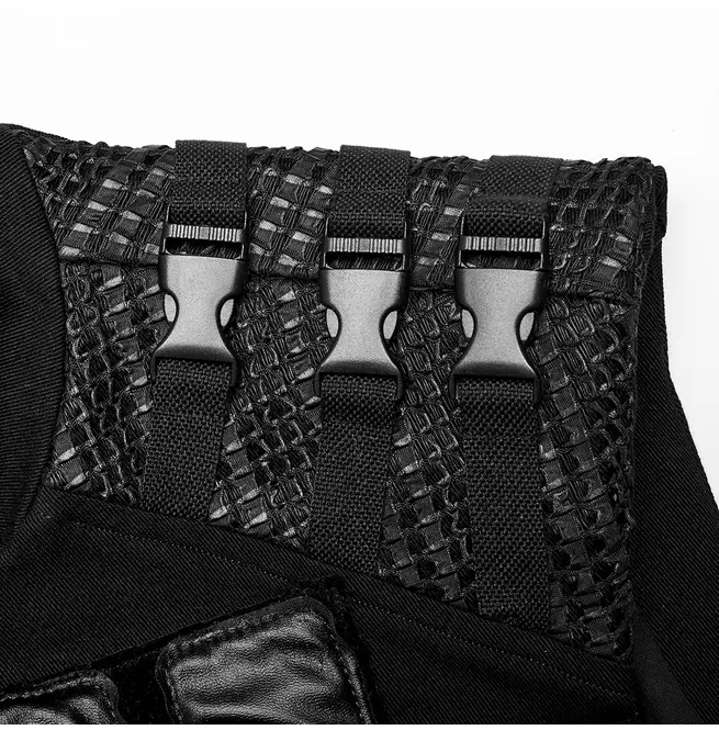 Gothic Men's Geometric Pattern Zip-up Vest