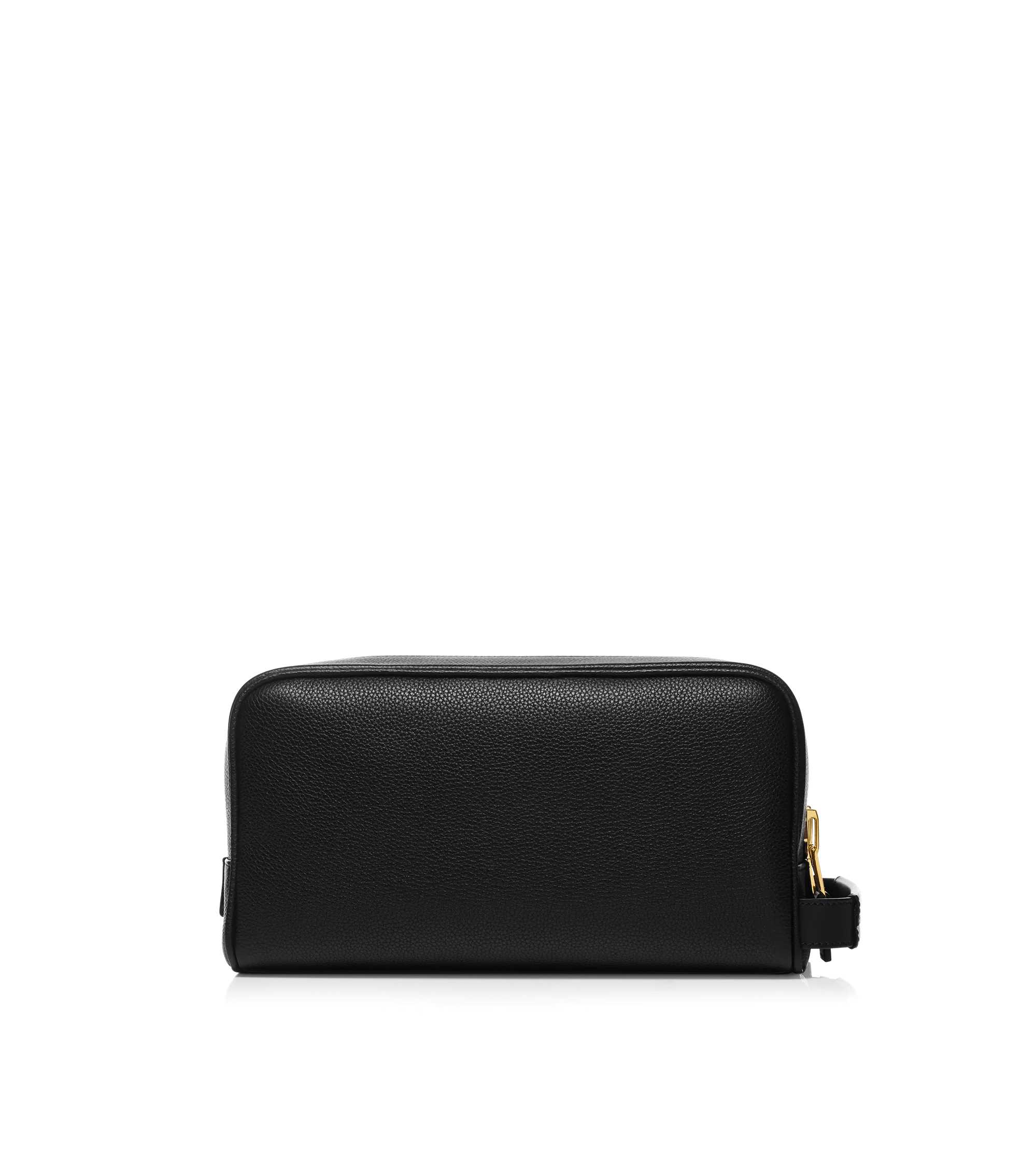 GRAIN LEATHER DOUBLE ZIP TOILETRY BAG