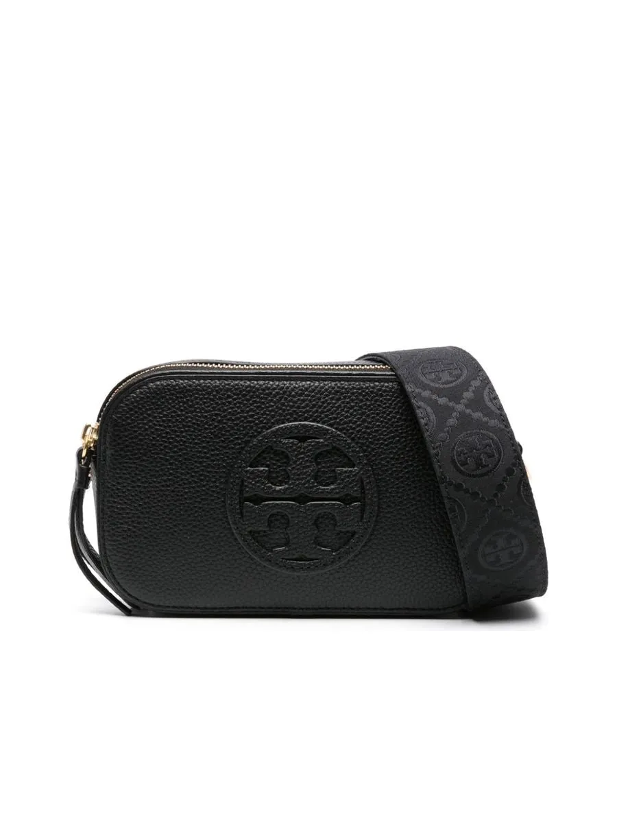 Grained Texture Zip Shoulder Bag