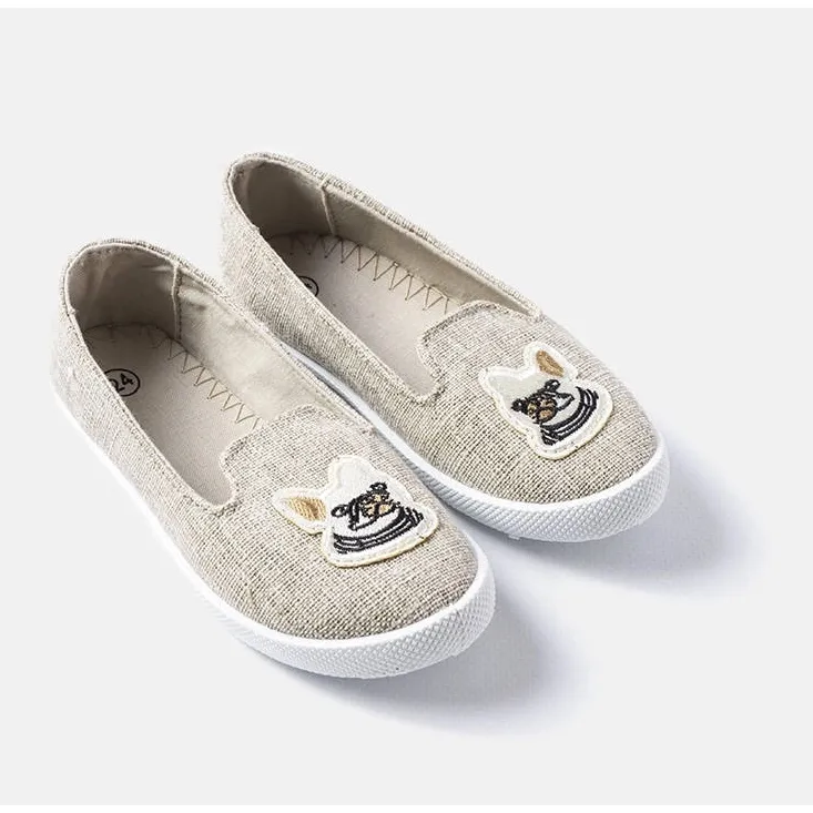 Gray children's sneakers with Naomi appliqué grey