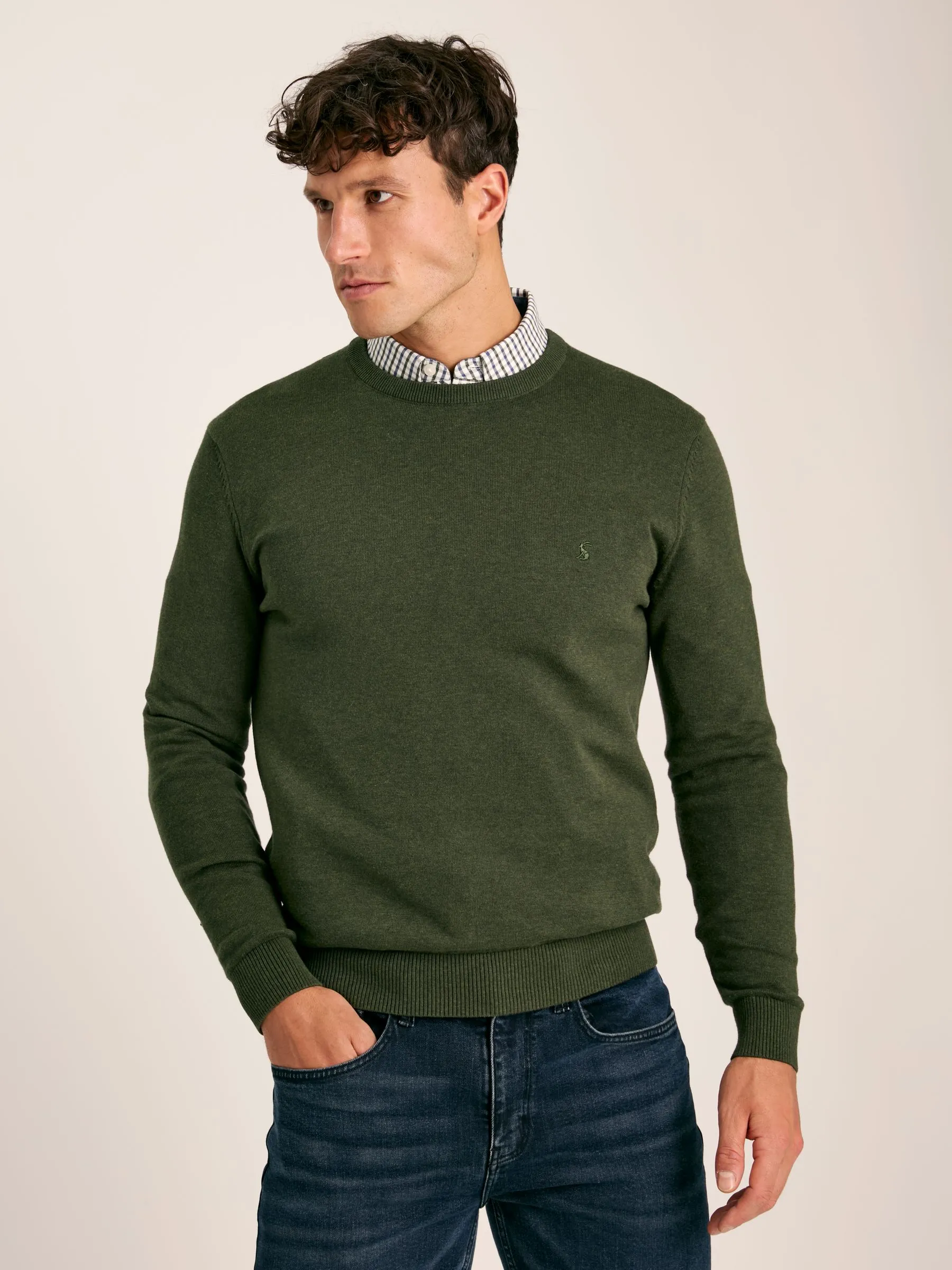 Green Crew Neck Knitted Jumper