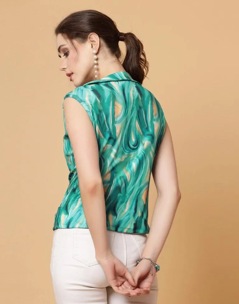 Green Printed Top
