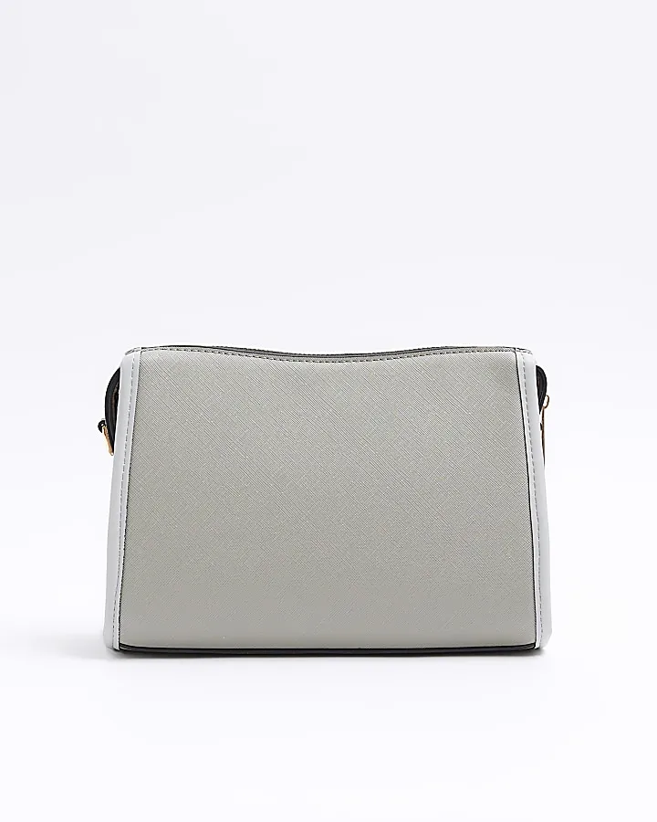 Grey RI monogram panel cross body bag