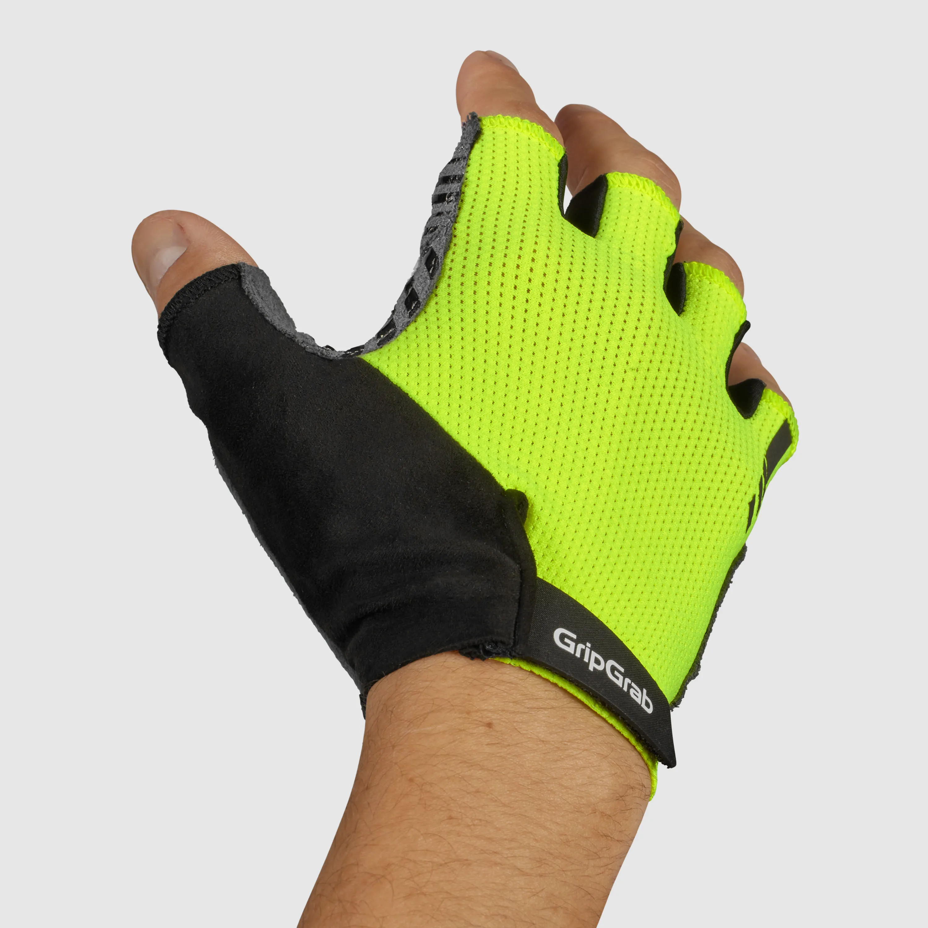 Gripgrab Expert RC Max Padded Short Finger Summer Gloves Yellow Hi-Vis | Buy Gripgrab Expert RC Max Padded Short Finger Summer G