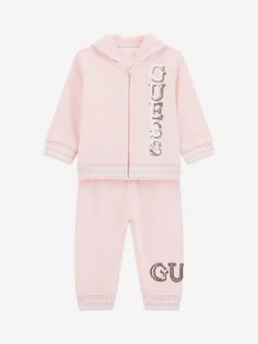 Guess Baby Girls Logo Tracksuit in Pink