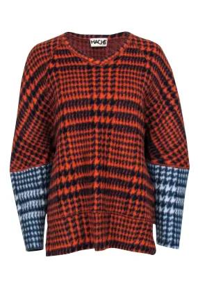 Hache - Orange Houndstooth Sweater Sz 6