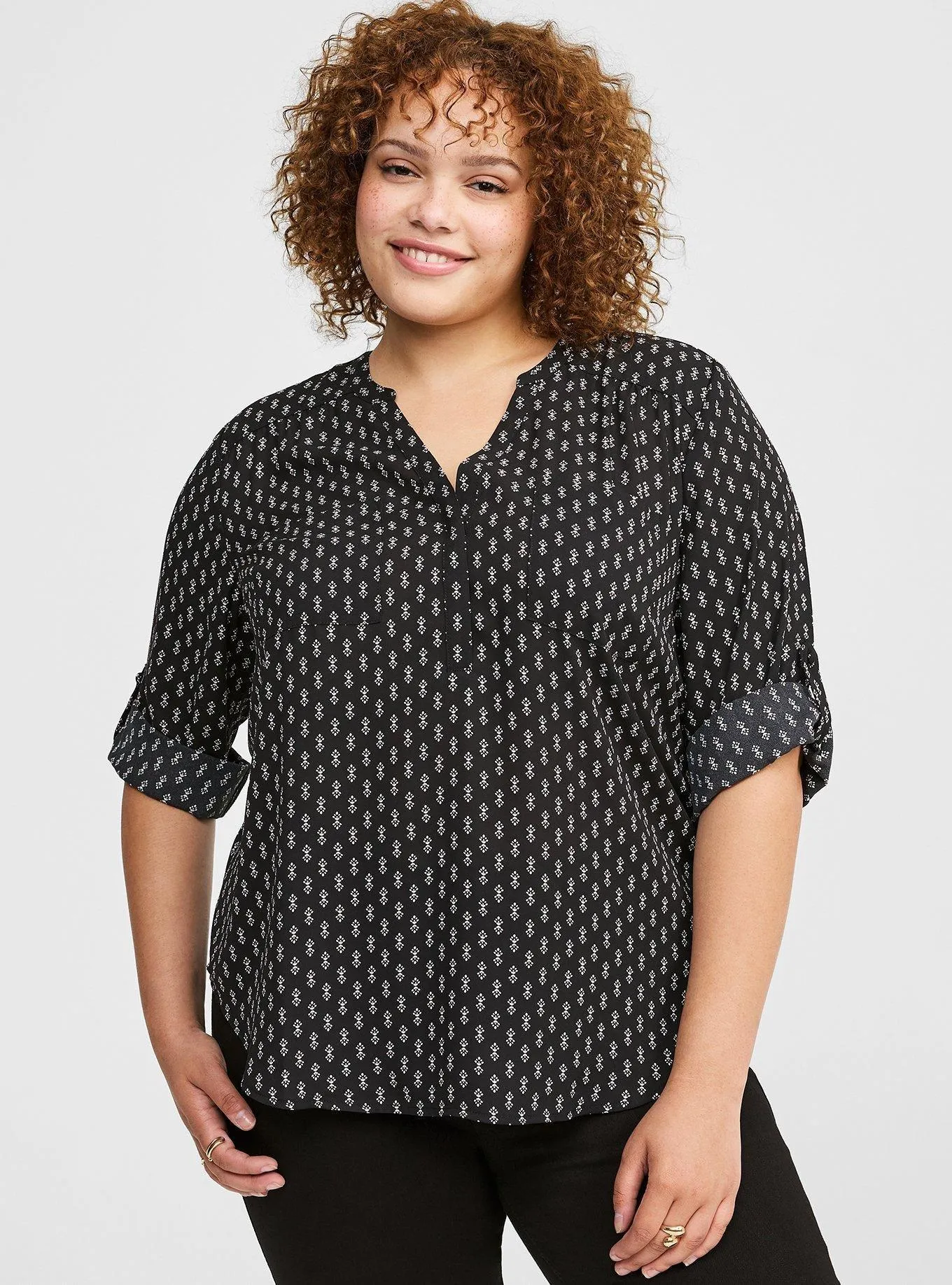 Harper Georgette Pullover 3/4 Sleeve Blouse