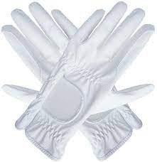 Haukeschmidt 'a touch of magictack' riding gloves Crystal Fabric White