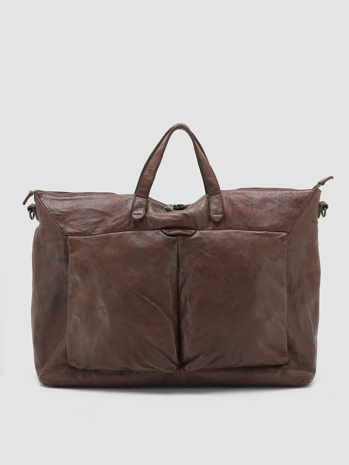 HELMET 26 - Brown Leather Hand Bag