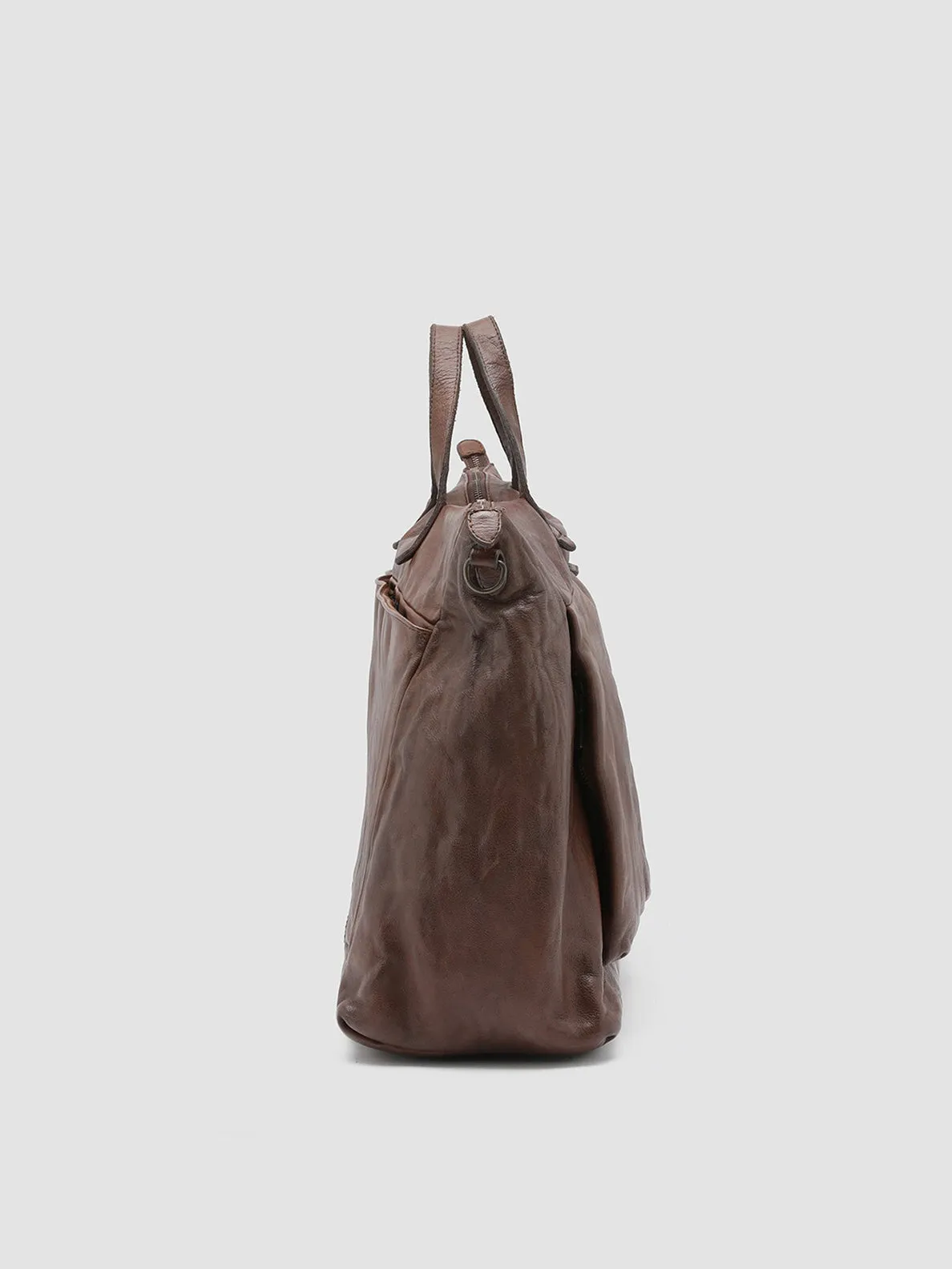 HELMET 26 - Brown Leather Hand Bag