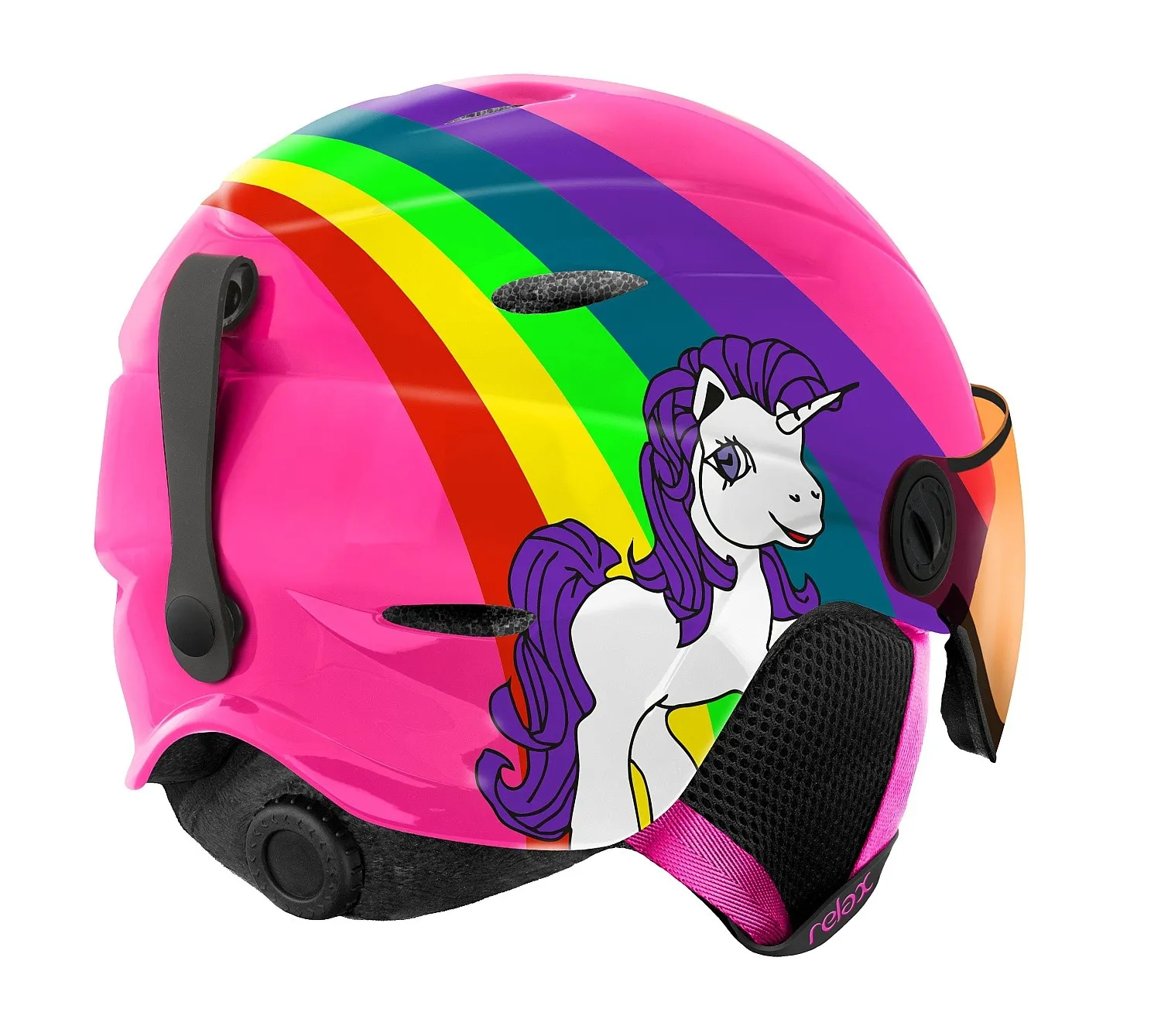 helmet Relax Twister Visor - RH27K/Shiny Pink/White/Purple - girl´s