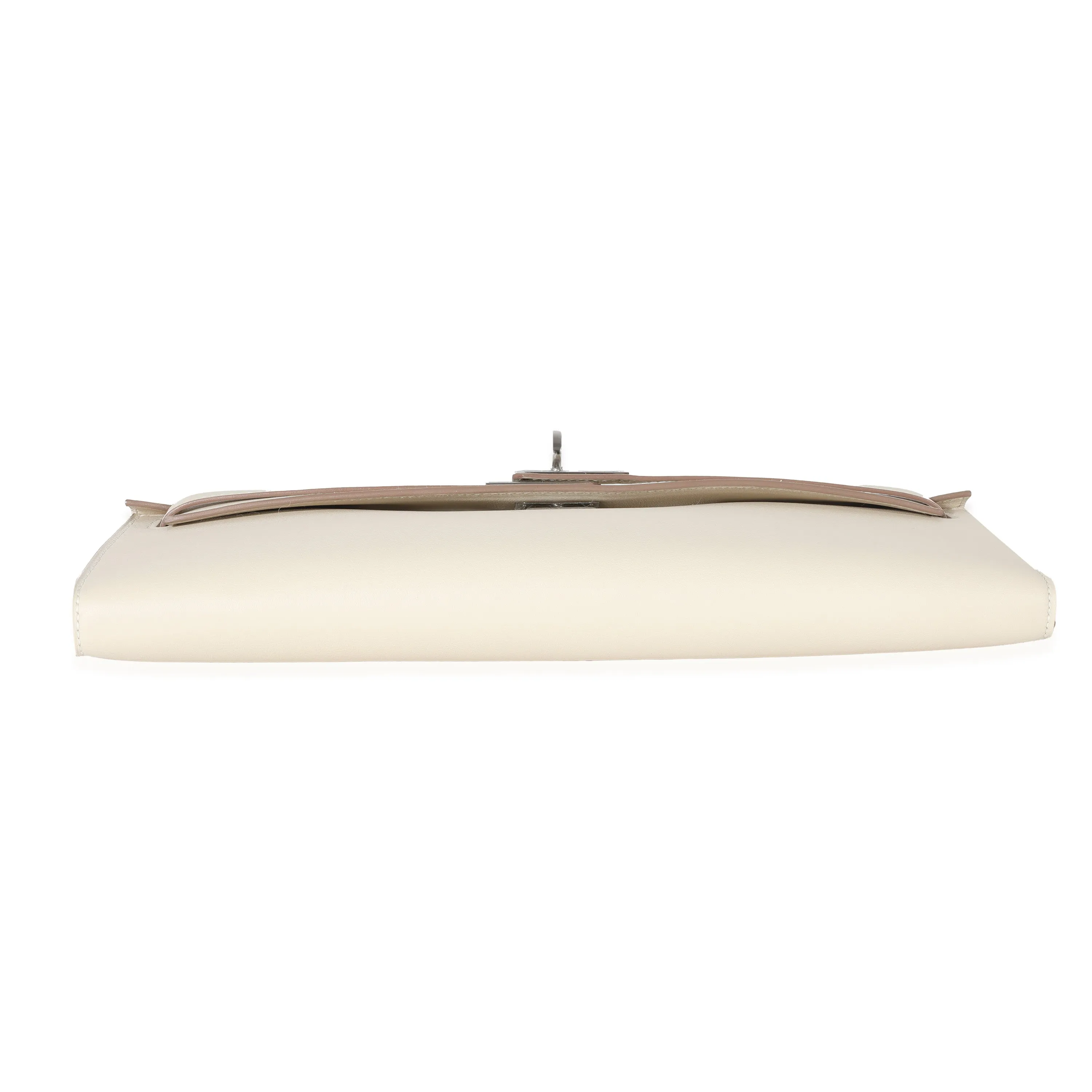 Hermès Craie Swift Kelly Cut Clutch PHW