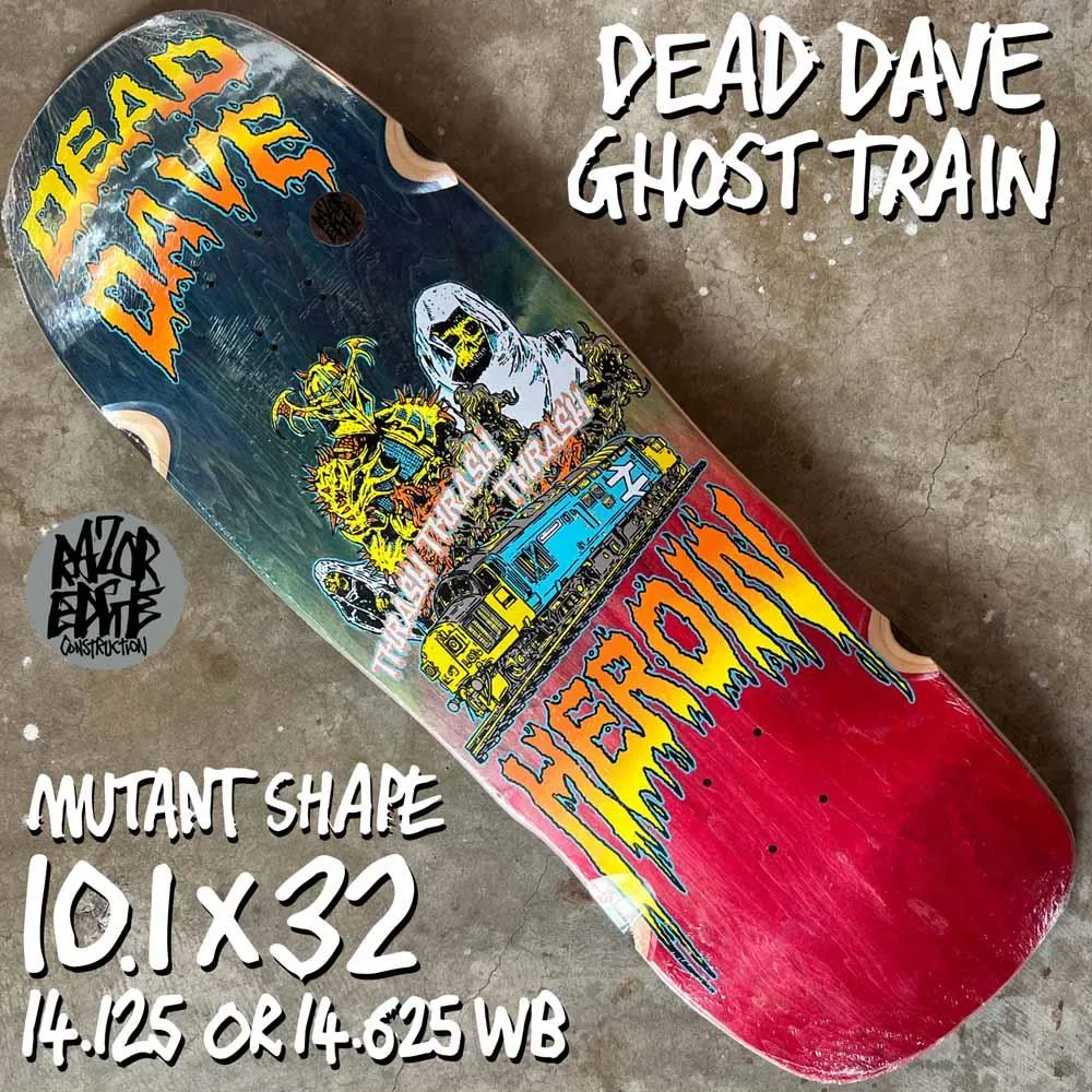 Heroin Skateboards Dead Dave Ghost Train Skateboard Deck 10