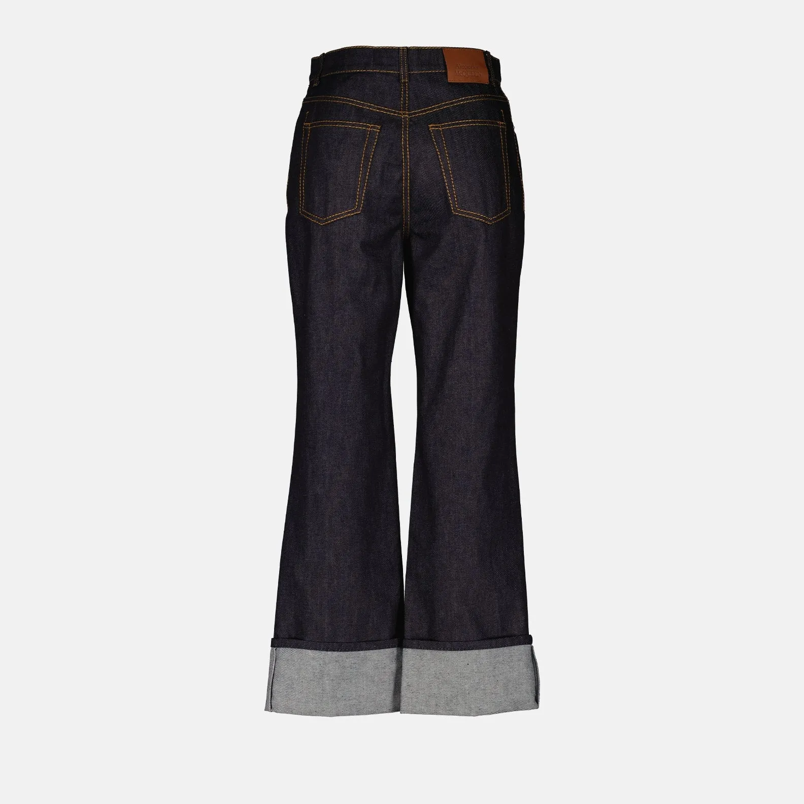 High-Waisted Cuffed Jeans