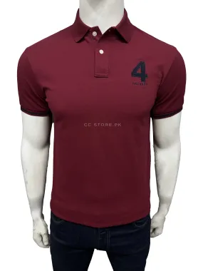 HKT Number Logo Maroon Polo