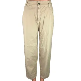 H&M NWT Cream High Rise Straight Leg Chino Pockets Casual Ankle Jeans Size 10