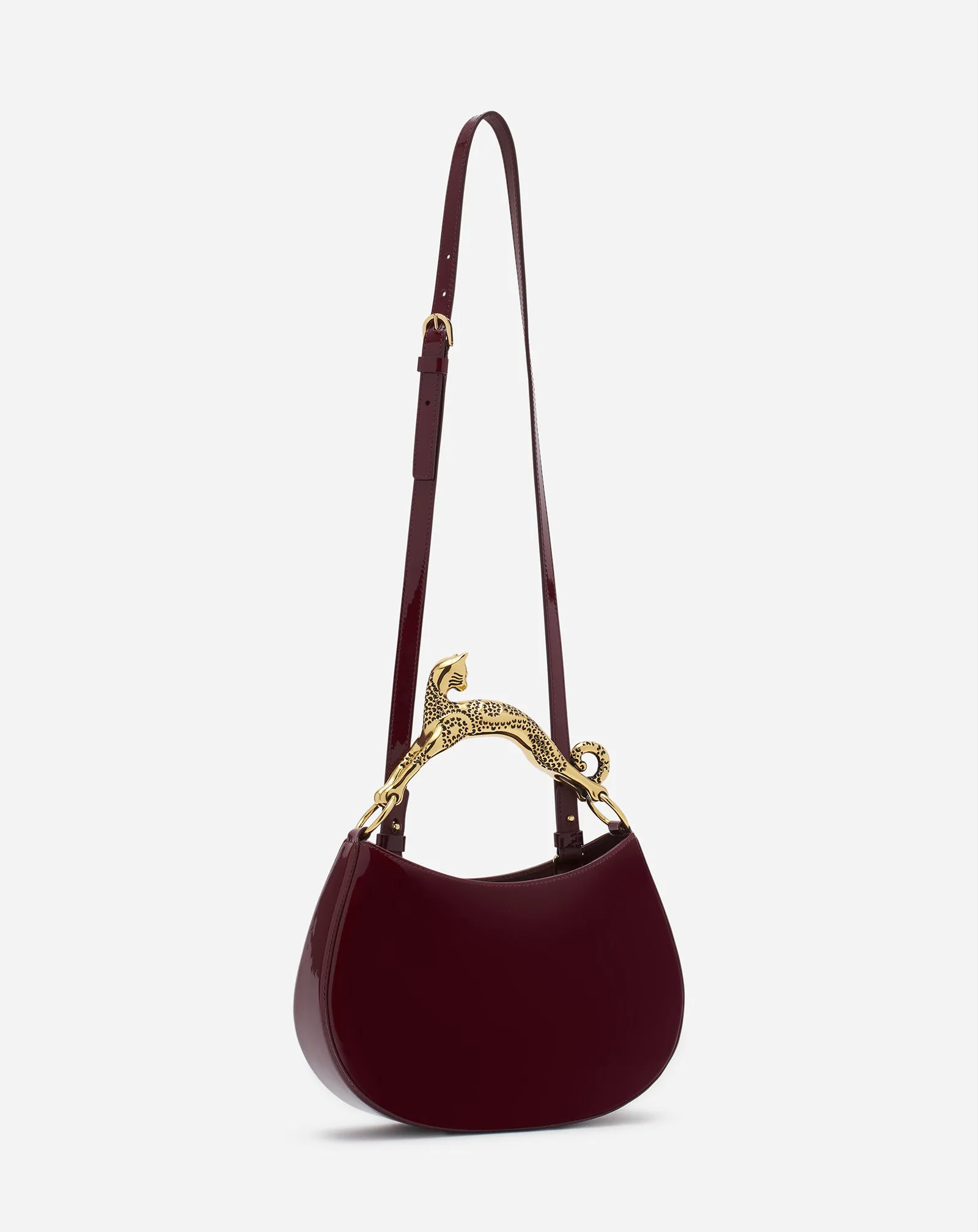 HOBO CAT BAG IN GLOSSY LEATHER