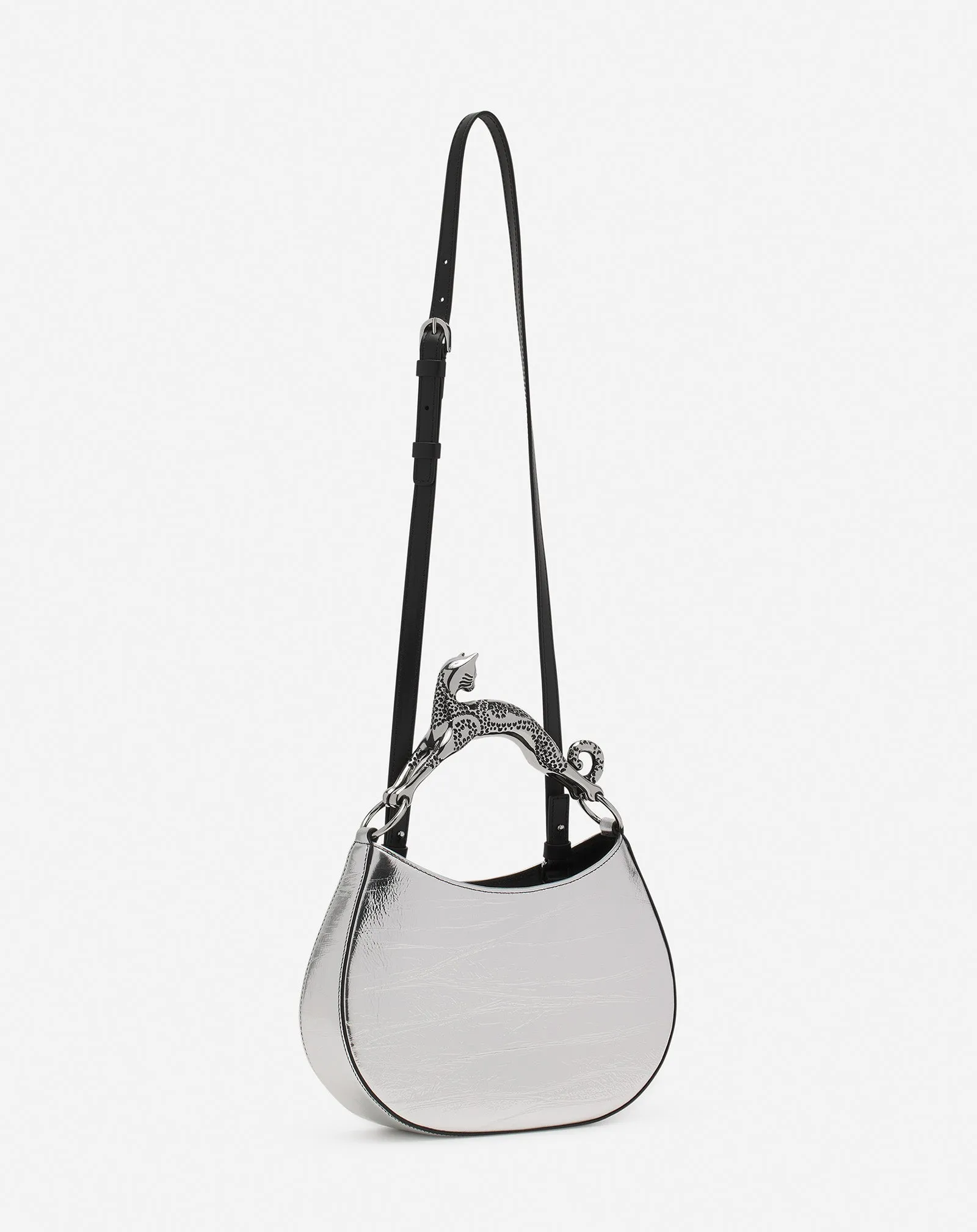 HOBO CAT BAG IN METALLIC LEATHER