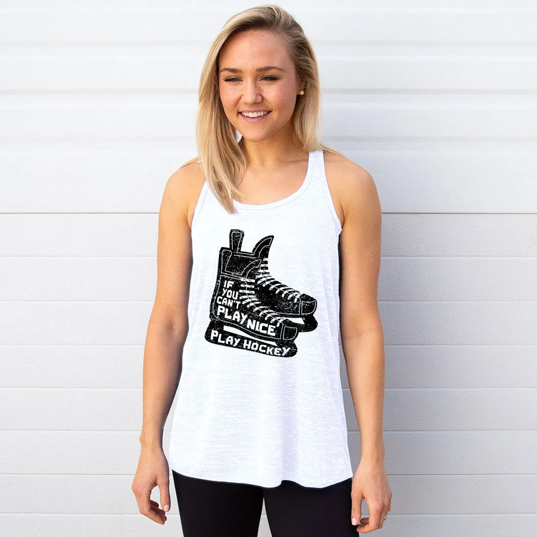 Hockey Flowy Racerback Tank Top - Play Hockey 