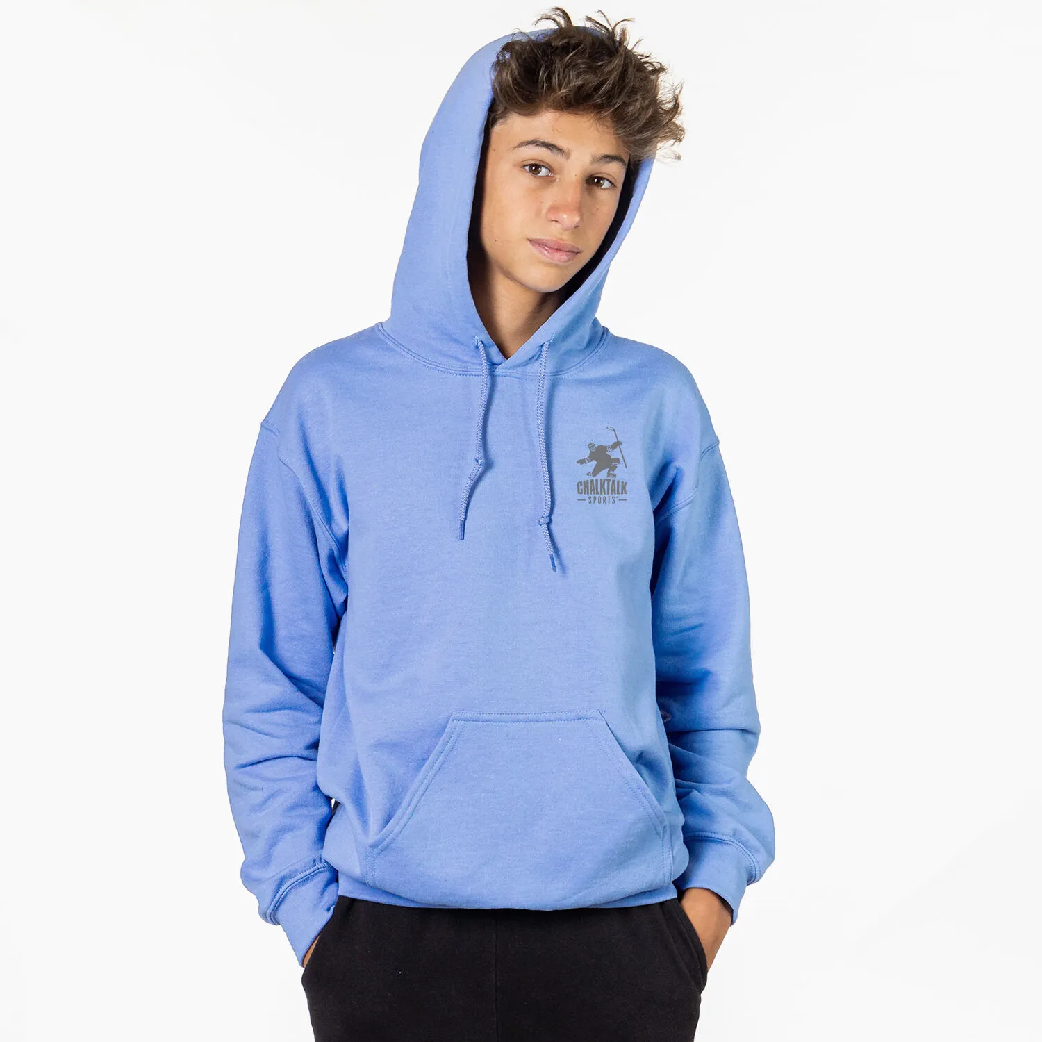 Hockey Hooded Sweatshirt - You Can Find Me At The Rink (Back Design) 