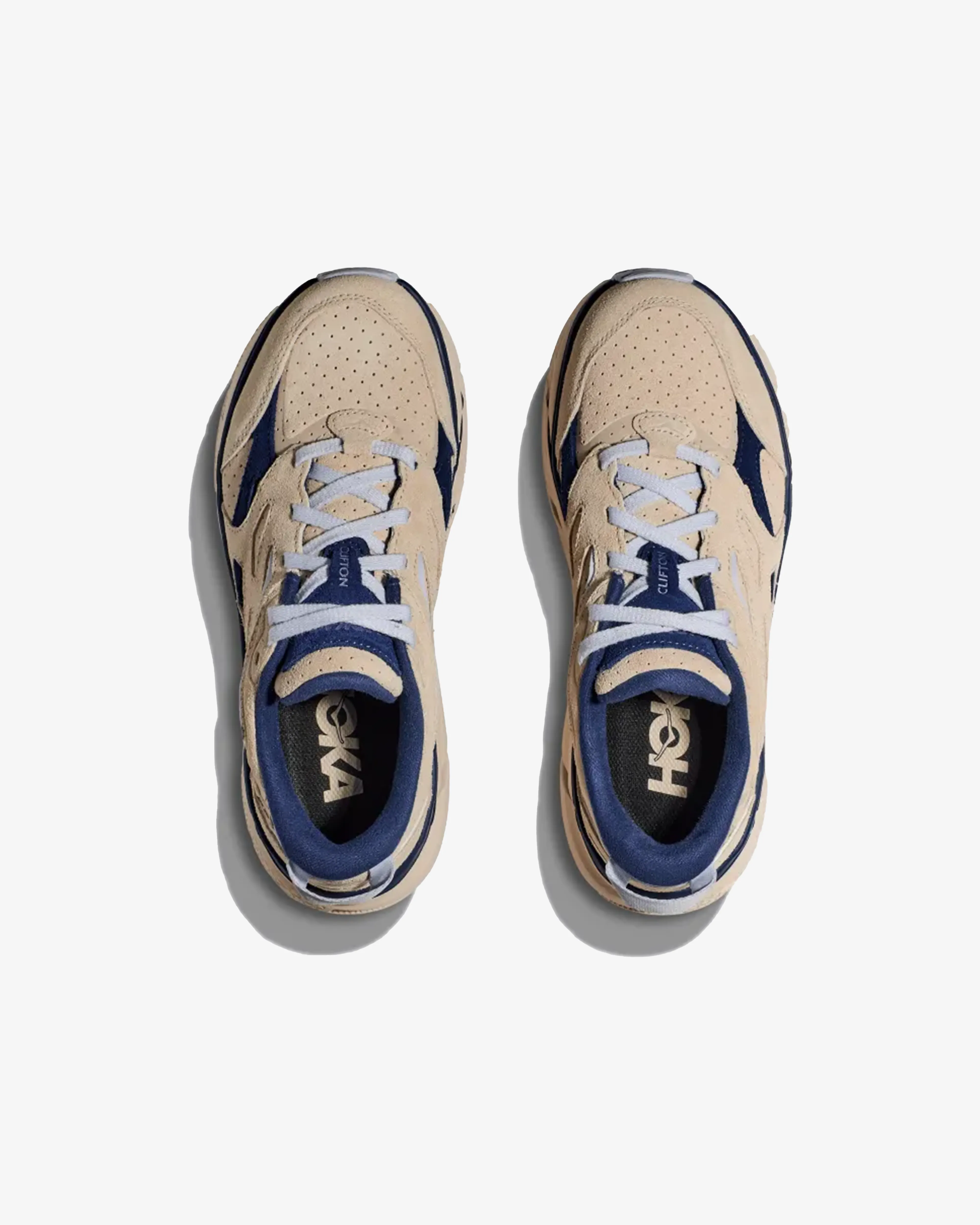 Hoka  Clifton L Suede  Oat Milk / Bellwether Blue 