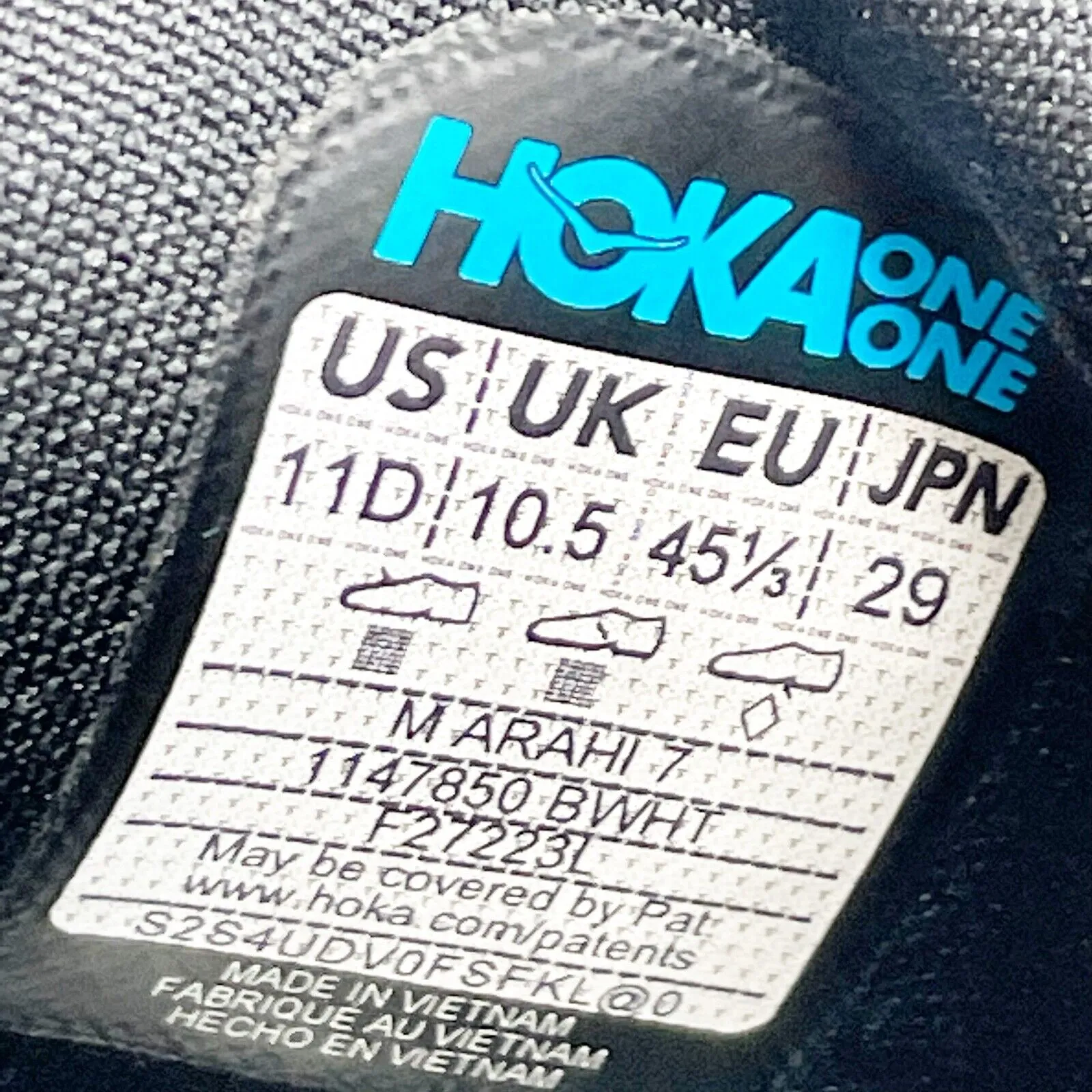Hoka One One Mens Arahi 7 1147850 BWHT Black Running Shoes Sneakers Size 11 D