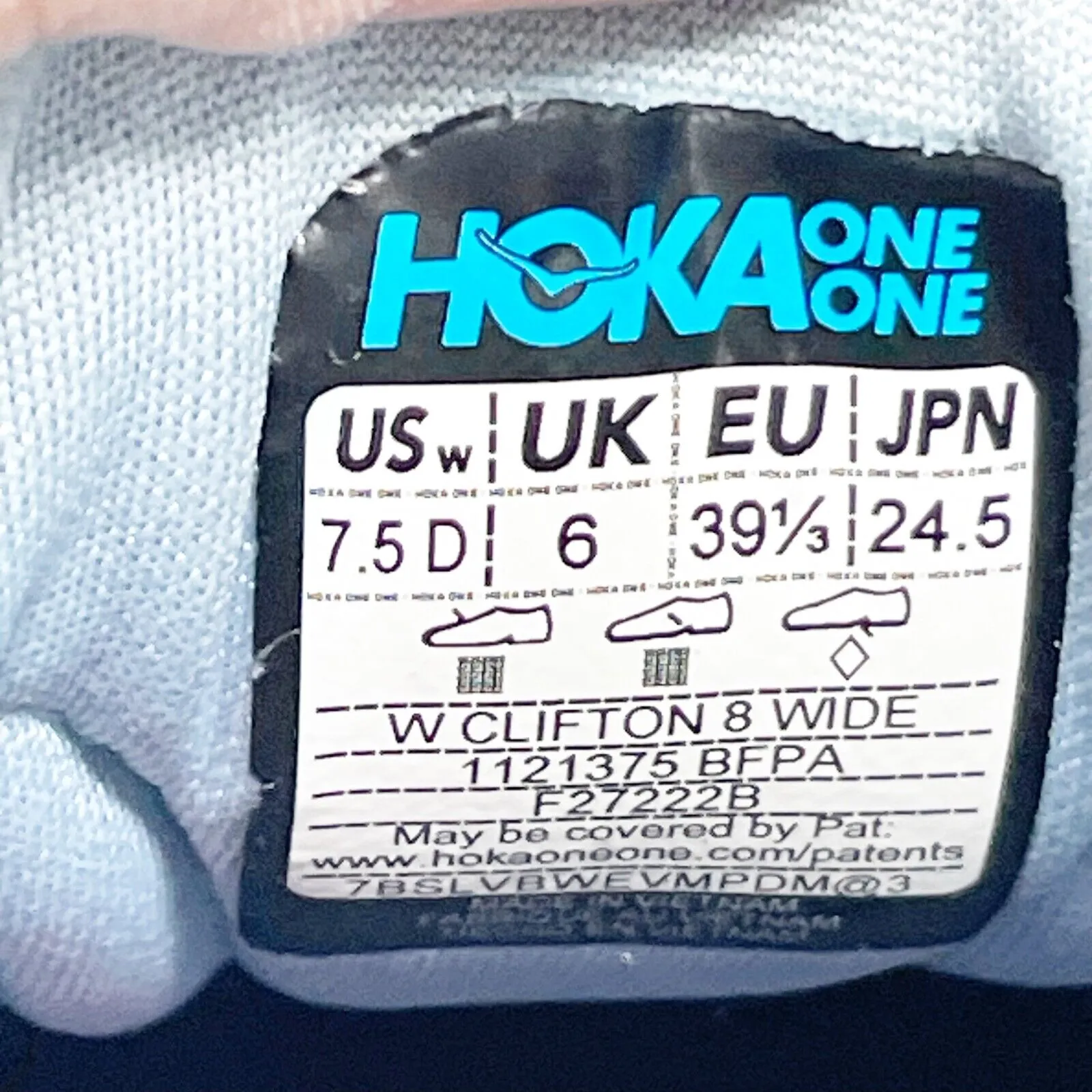 Hoka One One Womens Clifton 8 1121375 BFPA Gray Running Shoes Sneakers Sz 7.5 D