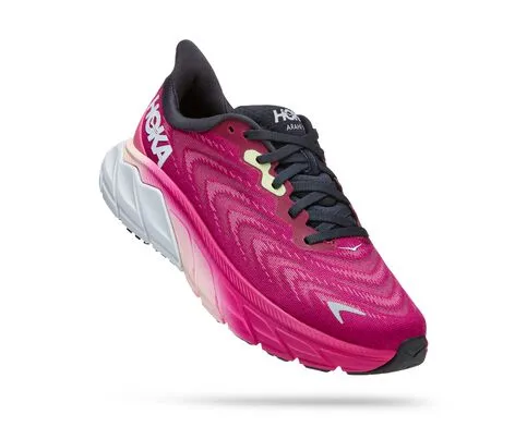 Hoka Womens Arahi 6 Lightweight Support Running Shoe- Festival Fuchsia/Rose