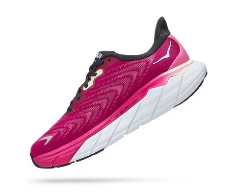 Hoka Womens Arahi 6 Lightweight Support Running Shoe- Festival Fuchsia/Rose