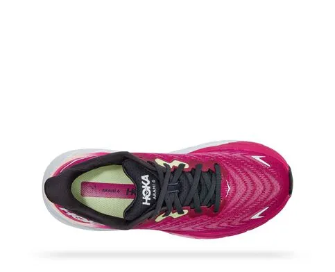 Hoka Womens Arahi 6 Lightweight Support Running Shoe- Festival Fuchsia/Rose