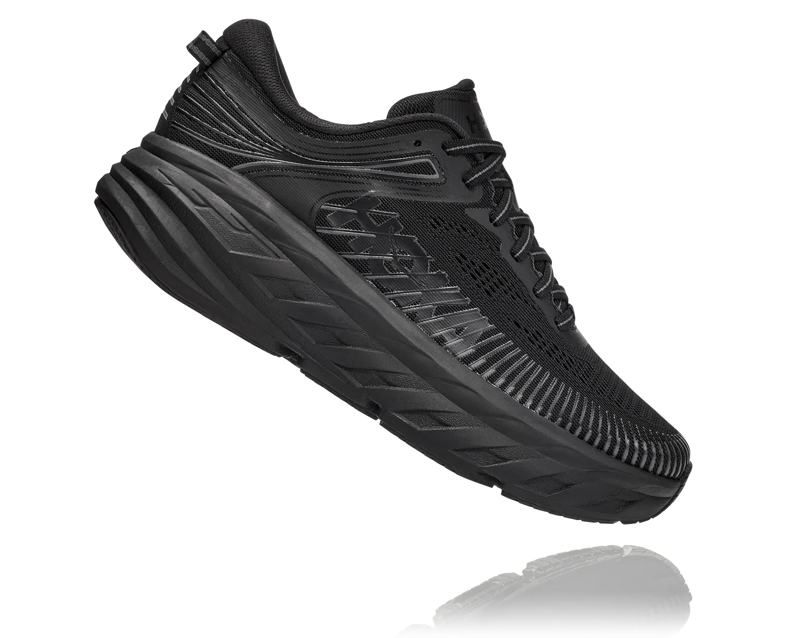 Hoka Womens Bondi 7 ** Medium Width**- Black/Black