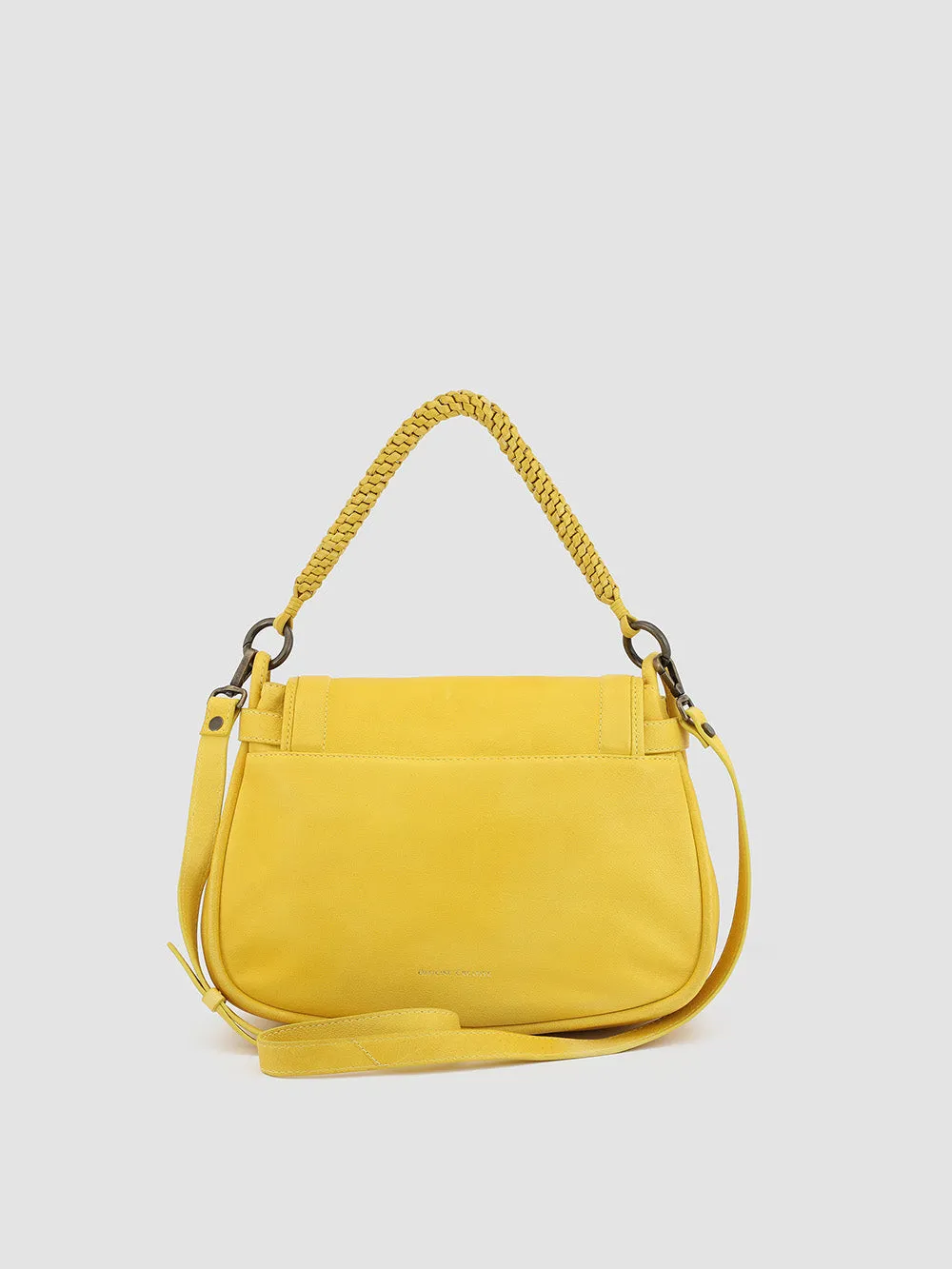 HOLES WOVEN 01 - Yellow Leather Handle Bag