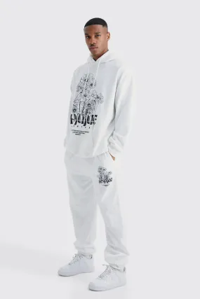 Homme Flower Graphic Hooded Tracksuit