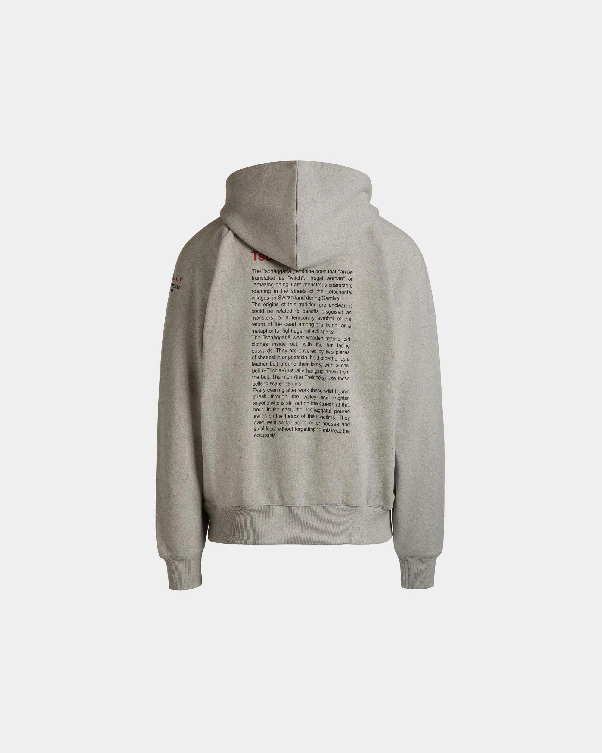 Hoodie With Forest Mask In Grey Melange Cotton 