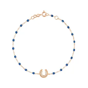 Horseshoe Diamond Sapphire bracelet, Rose Gold, 6.7