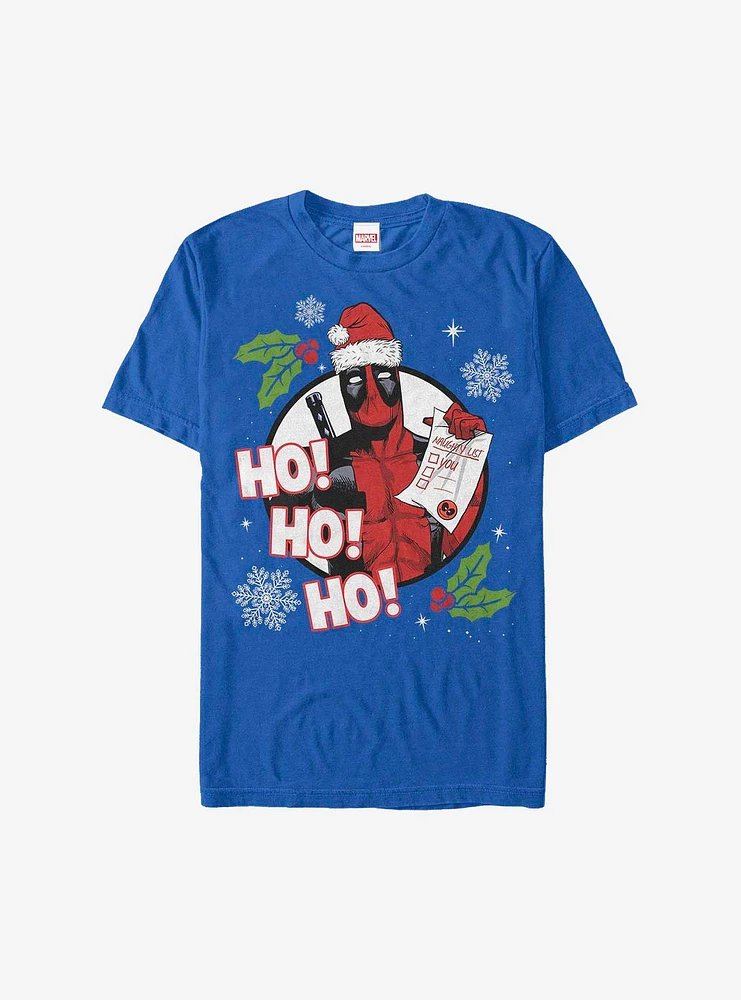 Hot Topic Marvel Deadpool Naughty List Holiday T-Shirt
