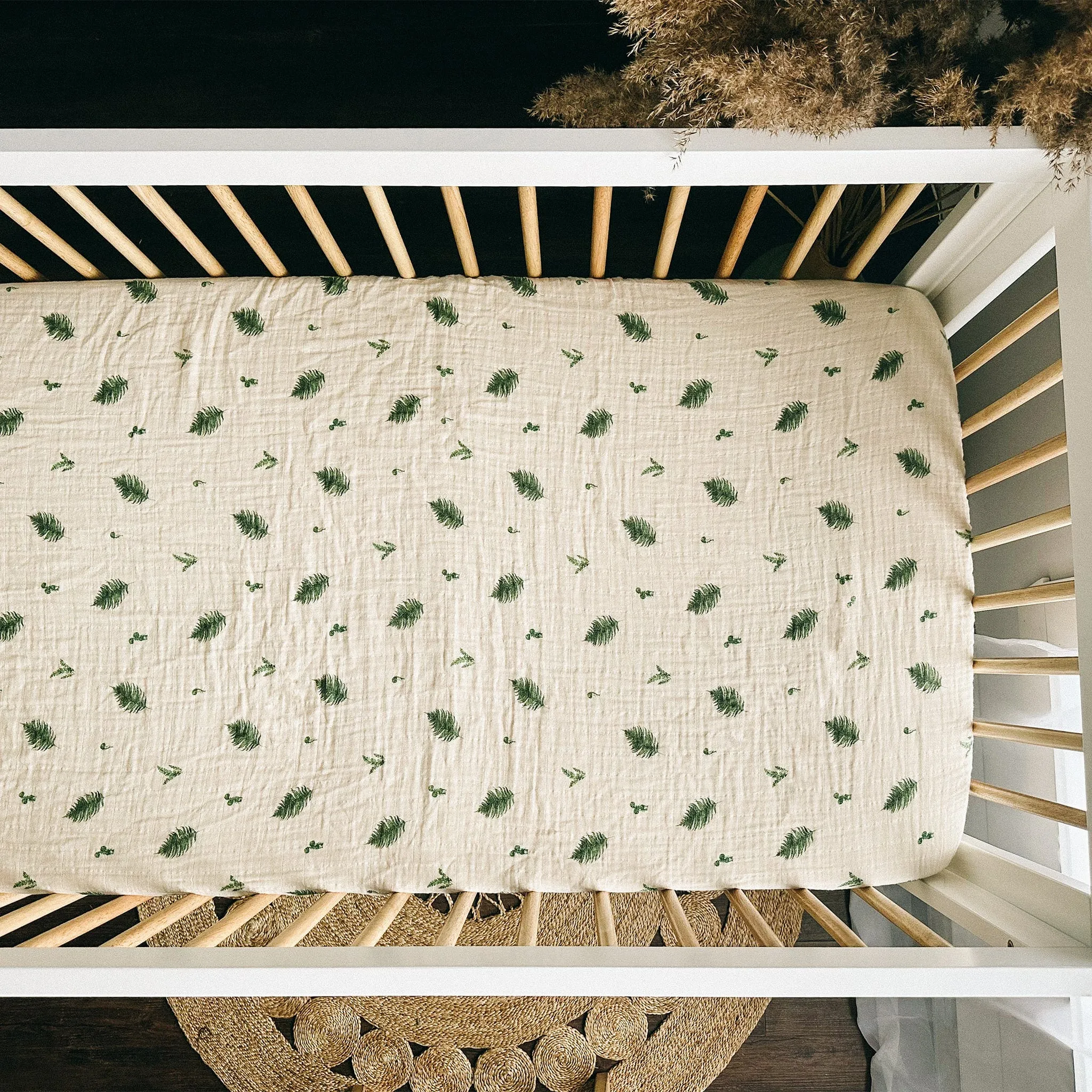 House of Elia Baby Crib Fitted Sheet - Fern  - Clement