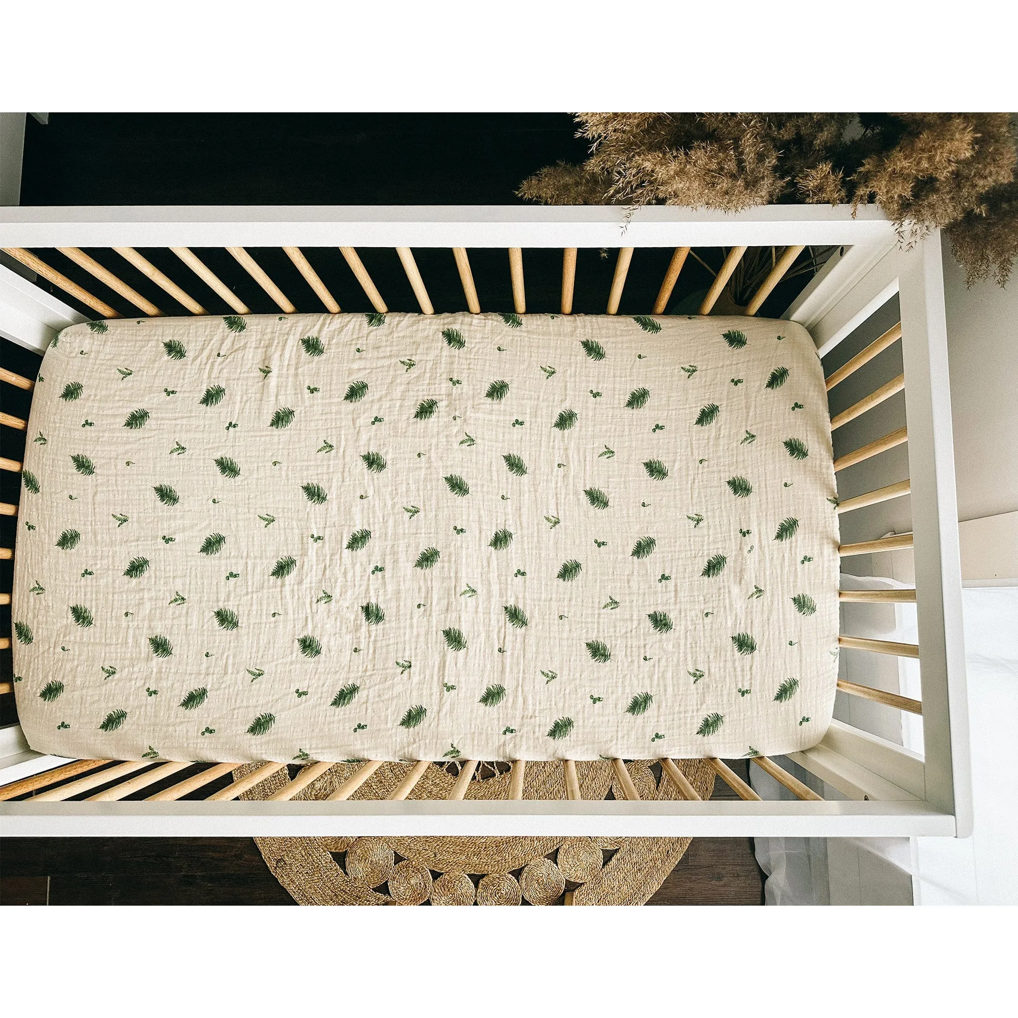 House of Elia Baby Crib Fitted Sheet - Fern  - Clement