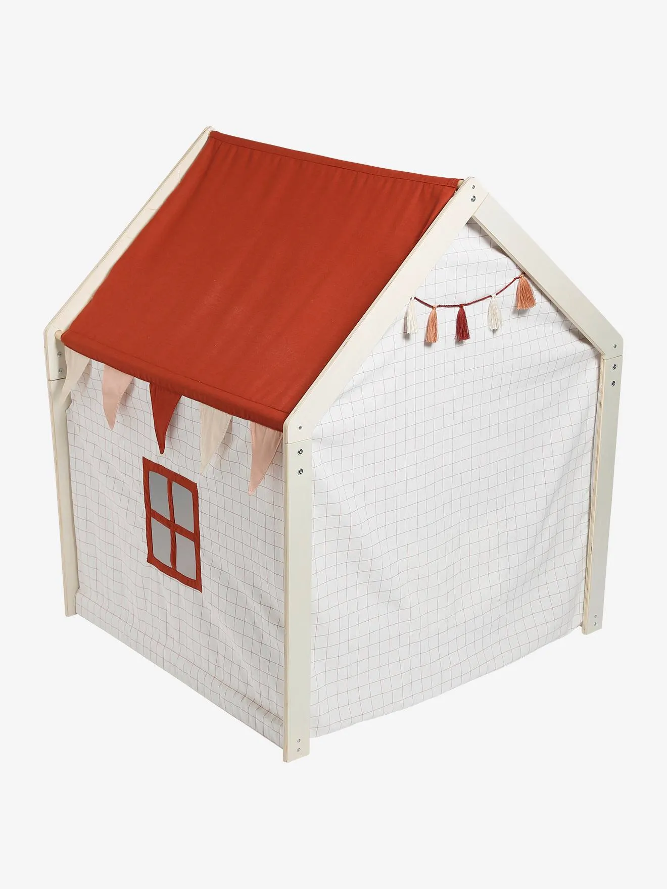 House-Shaped Tent in FSC® Wood & Fabric - ecru