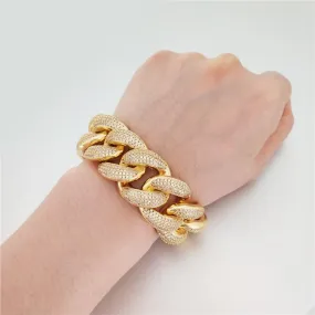 HUGE 24MM 3D Cuban Bling Bling Bracelet